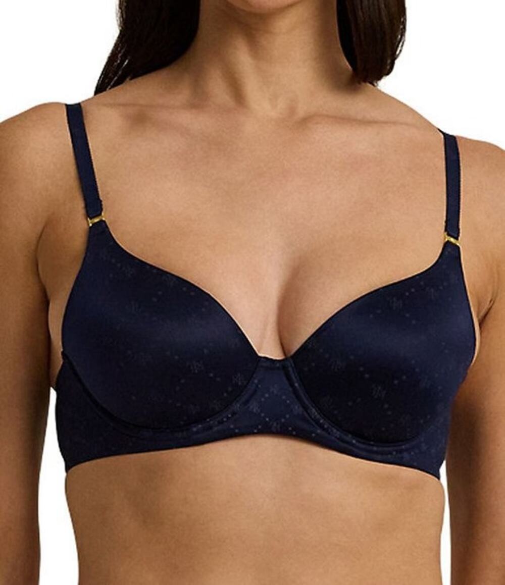 Lauren Ralph Lauren NWT Size 34C Navy Full Coverage Comfort Collection Logo Bra